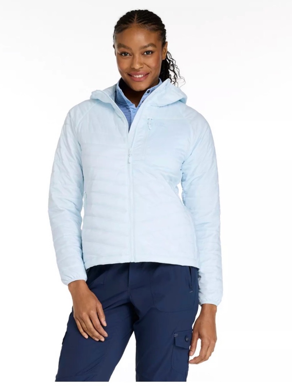 L.L. Bean Light Blue Primaloft Packable Hooded Jacket - Women